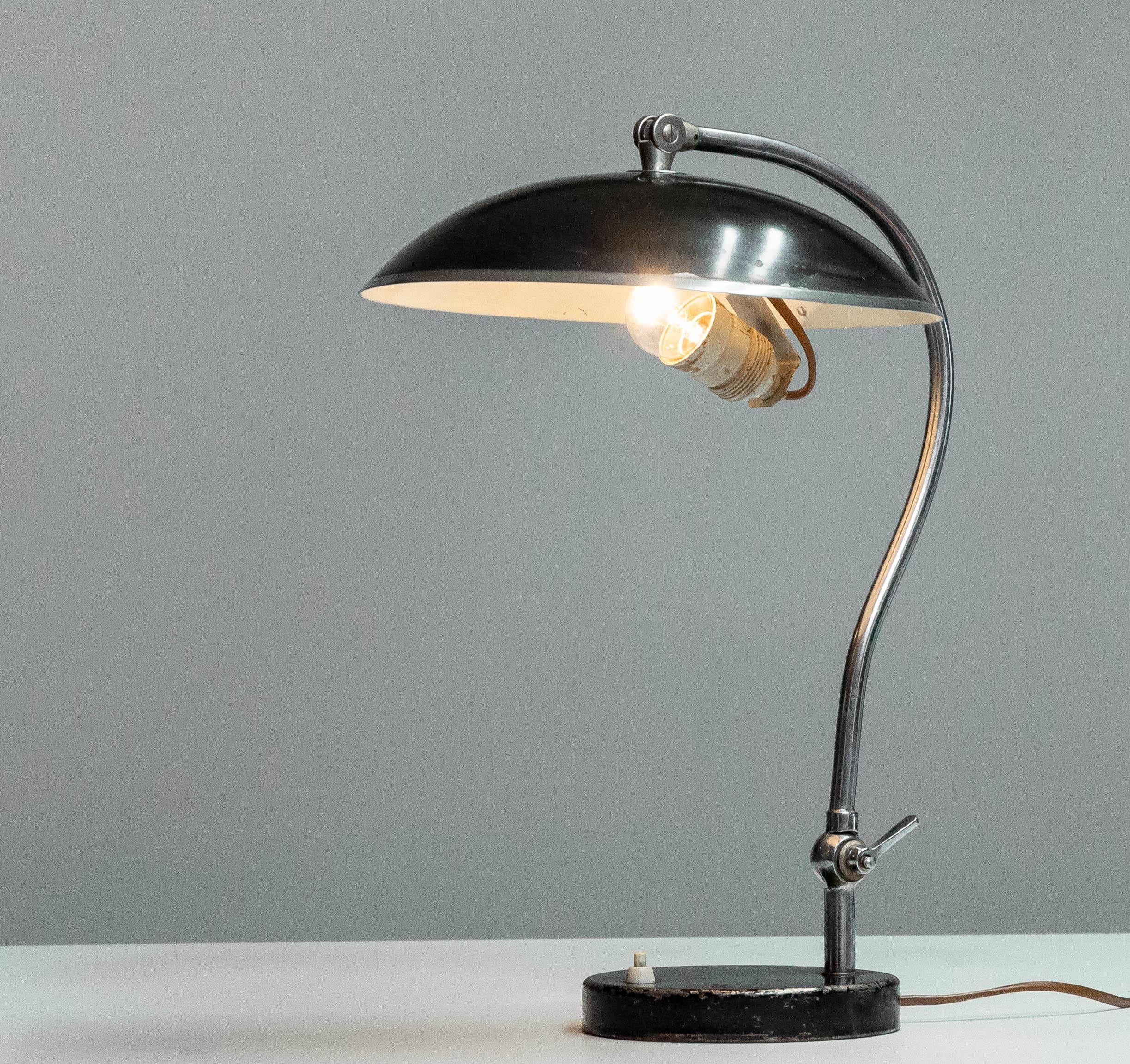 Mid-20th Century Black Desk / Table Lamp by Boréns Model 528 Simular to Svenskt Tenn 8528, 1930s For Sale