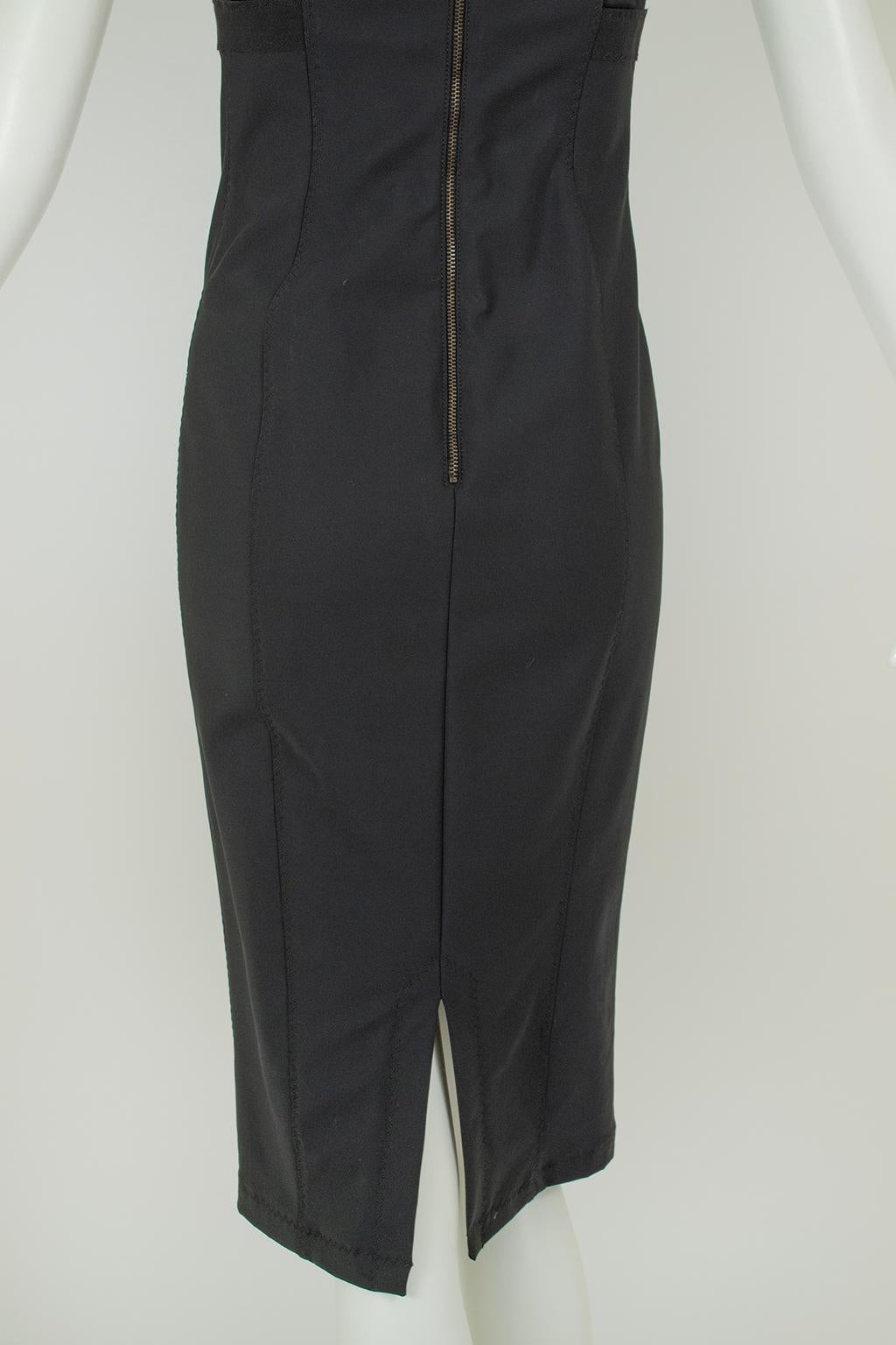 Schwarzes D&G Dolce & Gabbana Bodycon-Slipkleid mit Satin-BH - 40, 2001 im Angebot 7
