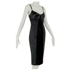 Vestido ceñido negro D&G Dolce & Gabbana con sujetador de satén - 40, 2001