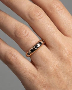 Black Diamond 14K (18K Custom) Rose Gold Band Ring