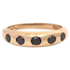 Black Diamond 14K (18K Custom) Rose Gold Band Ring