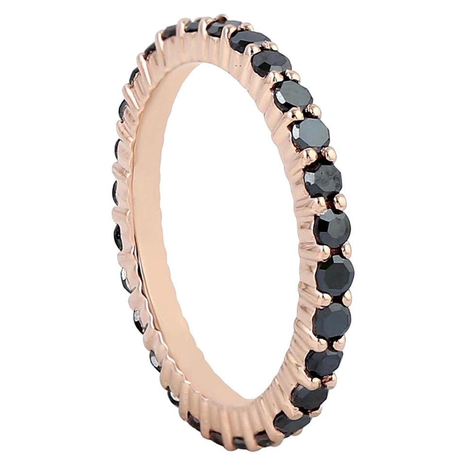 Customizable 18 Karat Gold and Black Diamond Checker Pattern Ring For ...