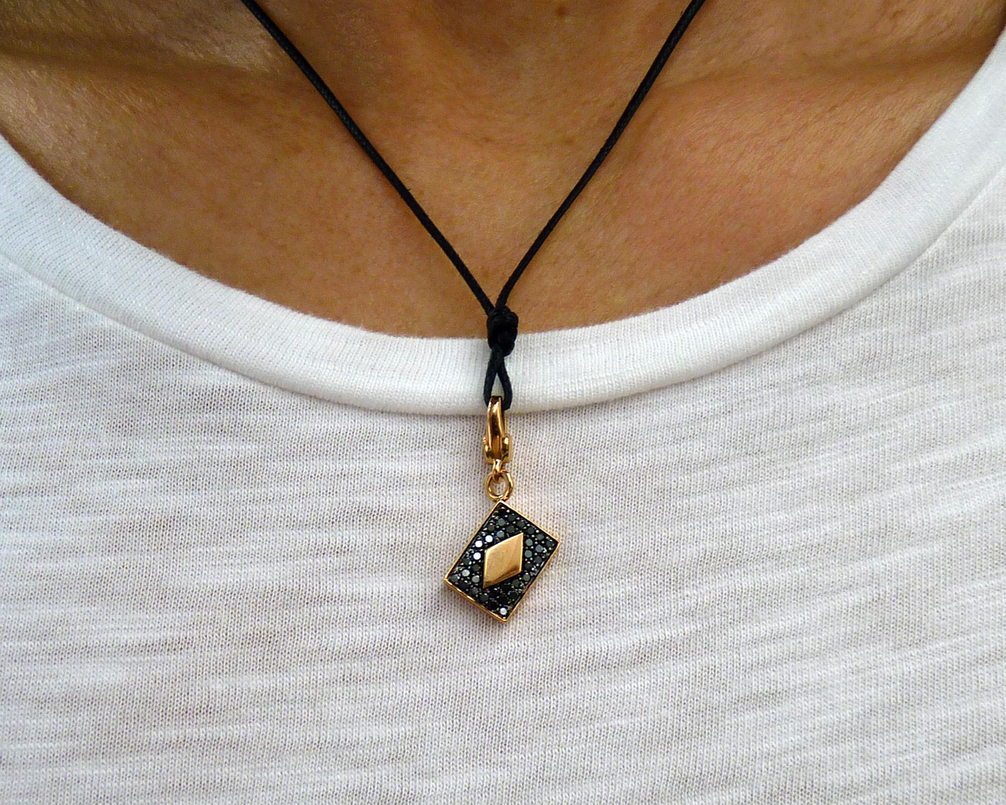 Crivelli Necklace with Four Black Diamond Card Pendants In New Condition For Sale In New York, NY