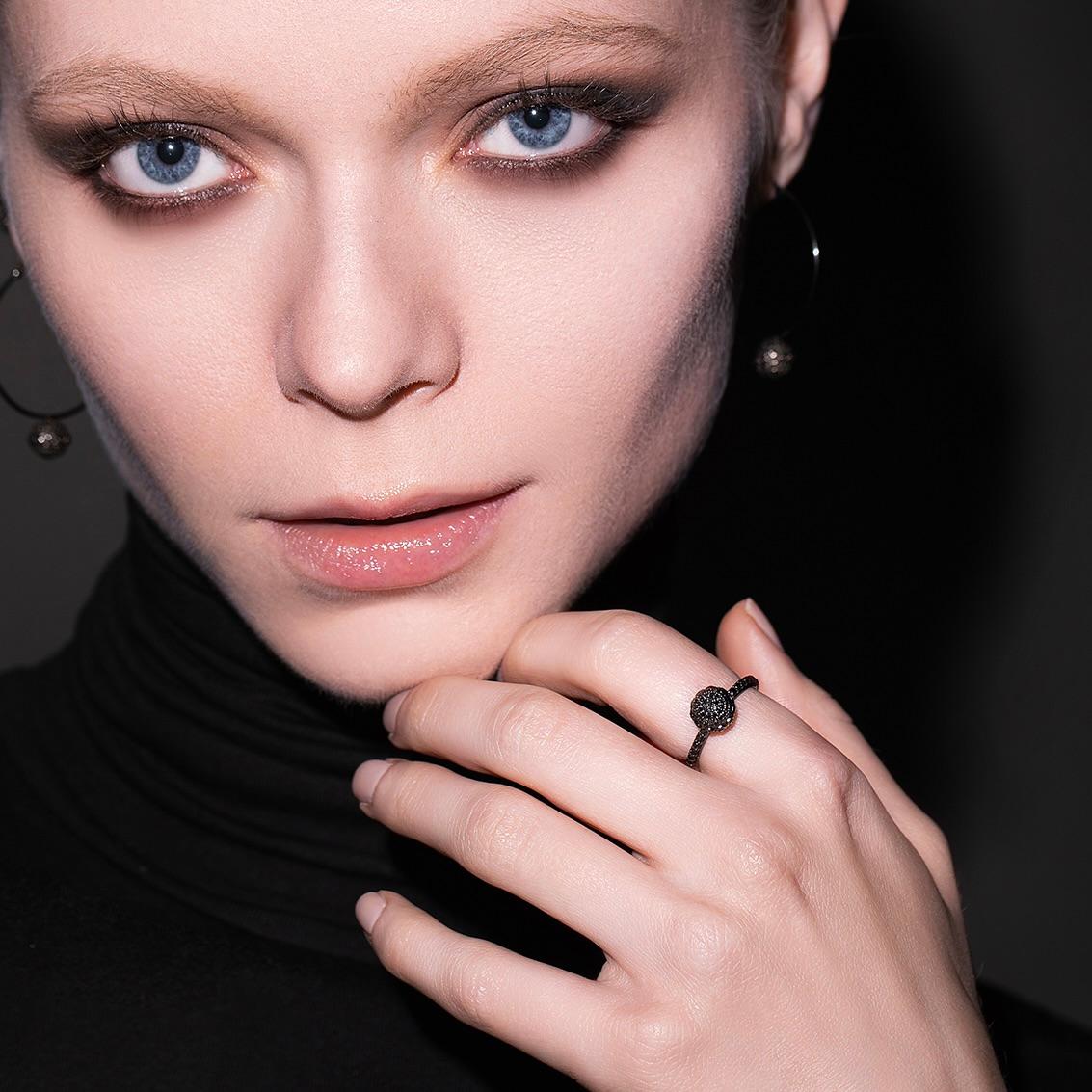 Anillo Eternidad Cóctel Diamante Negro 18K US 8 en Nuevo estado para la venta en Boostedt, DE
