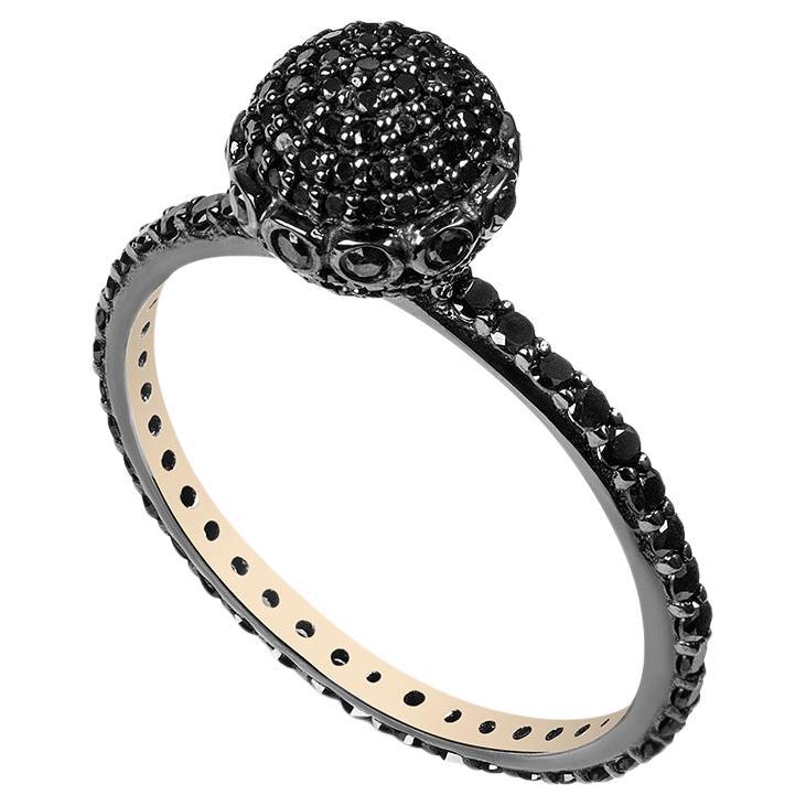 Anillo Eternidad Cóctel Diamante Negro 18K US 8 en venta