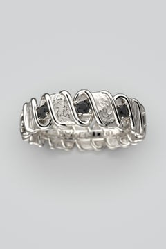 Black Diamond 18k Gold band Made in Italy By Oltremare Gioielli