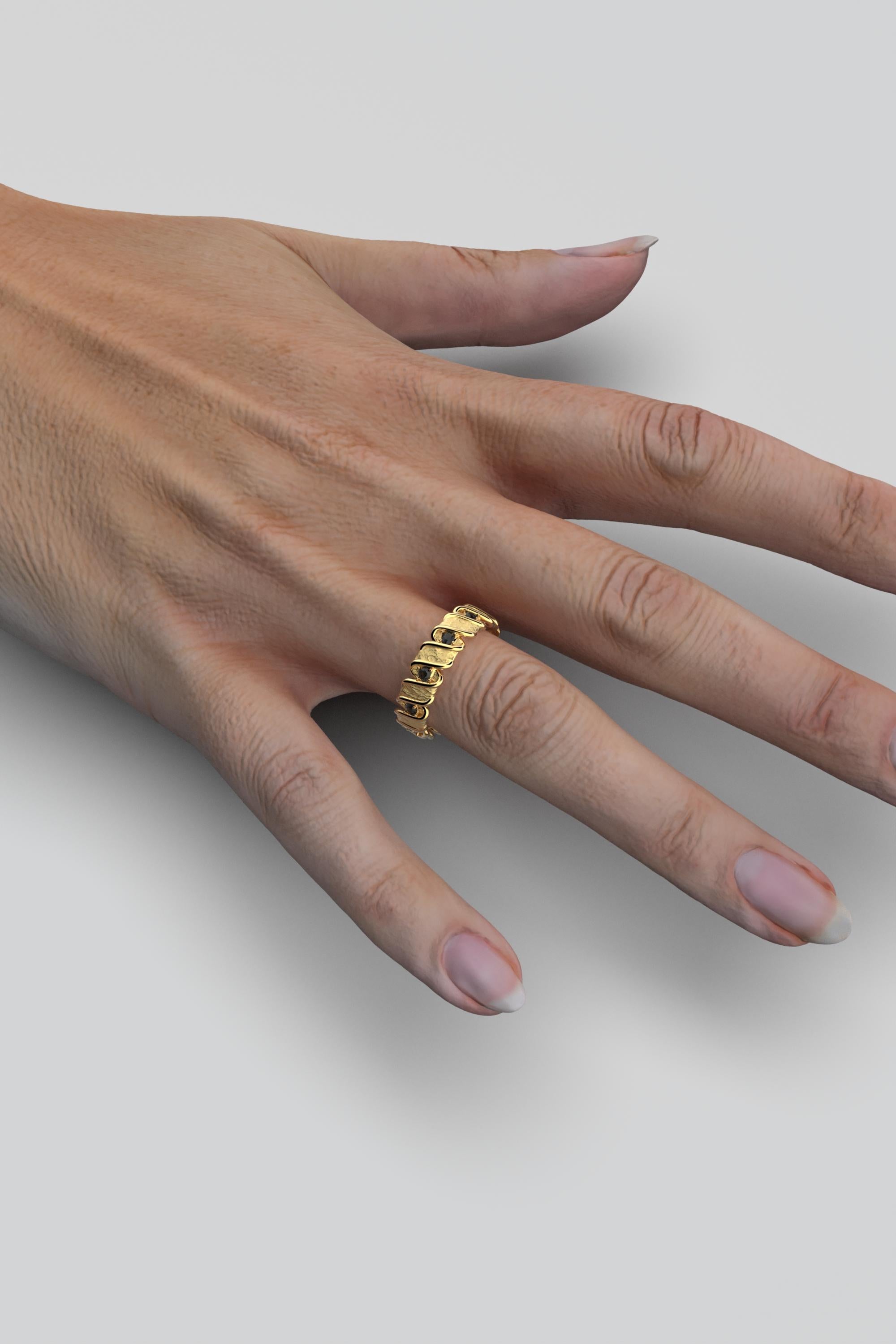 En venta: Diamante negro Banda de oro de 18k Hecho en Italia Por Oltremare Gioielli  6