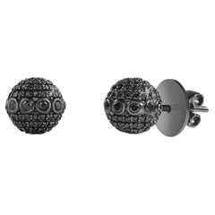 Black Diamond 18K Gold Ear Studs