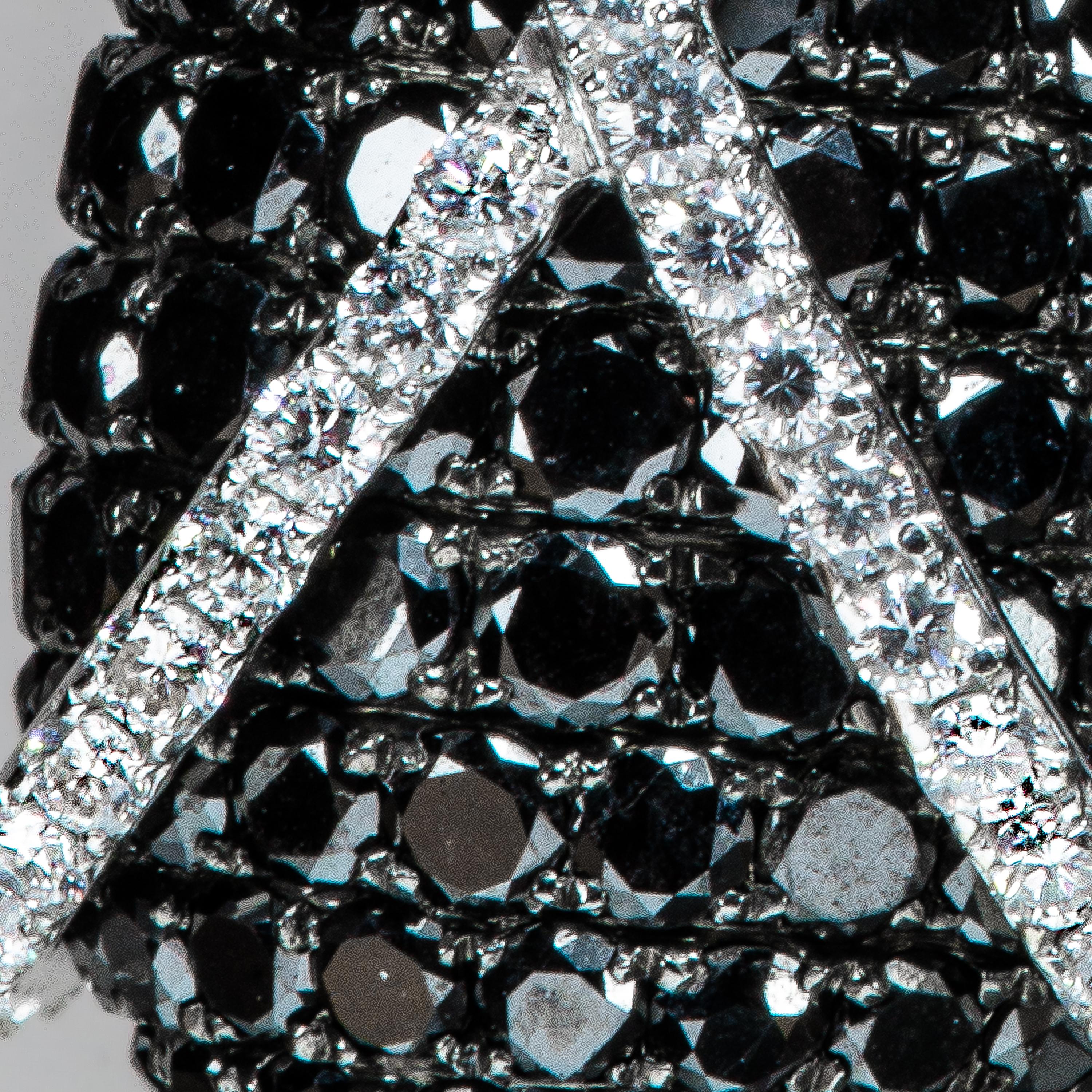 Women's Black Diamond and Diamond Earrings For Sale