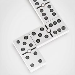 Jeu de dominos unique en argent massif 925 avec diamants noirs et perles