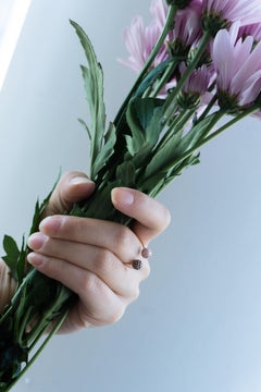 Black Diamond and Pink Sapphire Toi Moi Ring