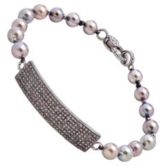 Black Spinel Pearl Silver Artisan Crafted Bracelet