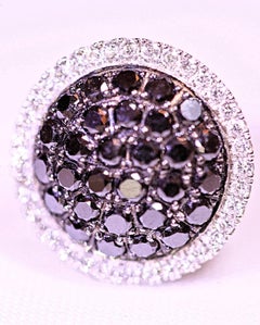 Black Diamond and White Diamond Stud Earrings 1.20 Carat 14 Karat by LeVian