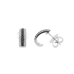 Black Diamond and White Diamond Stud Earrings
