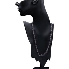 Black Diamond Ball Silver Chain Necklace