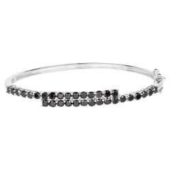 Armreif aus Sterlingsilber mit schwarzen Diamanten, 3,98 Karat