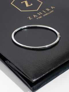 Black Diamond Bangle in 18k White Gold
