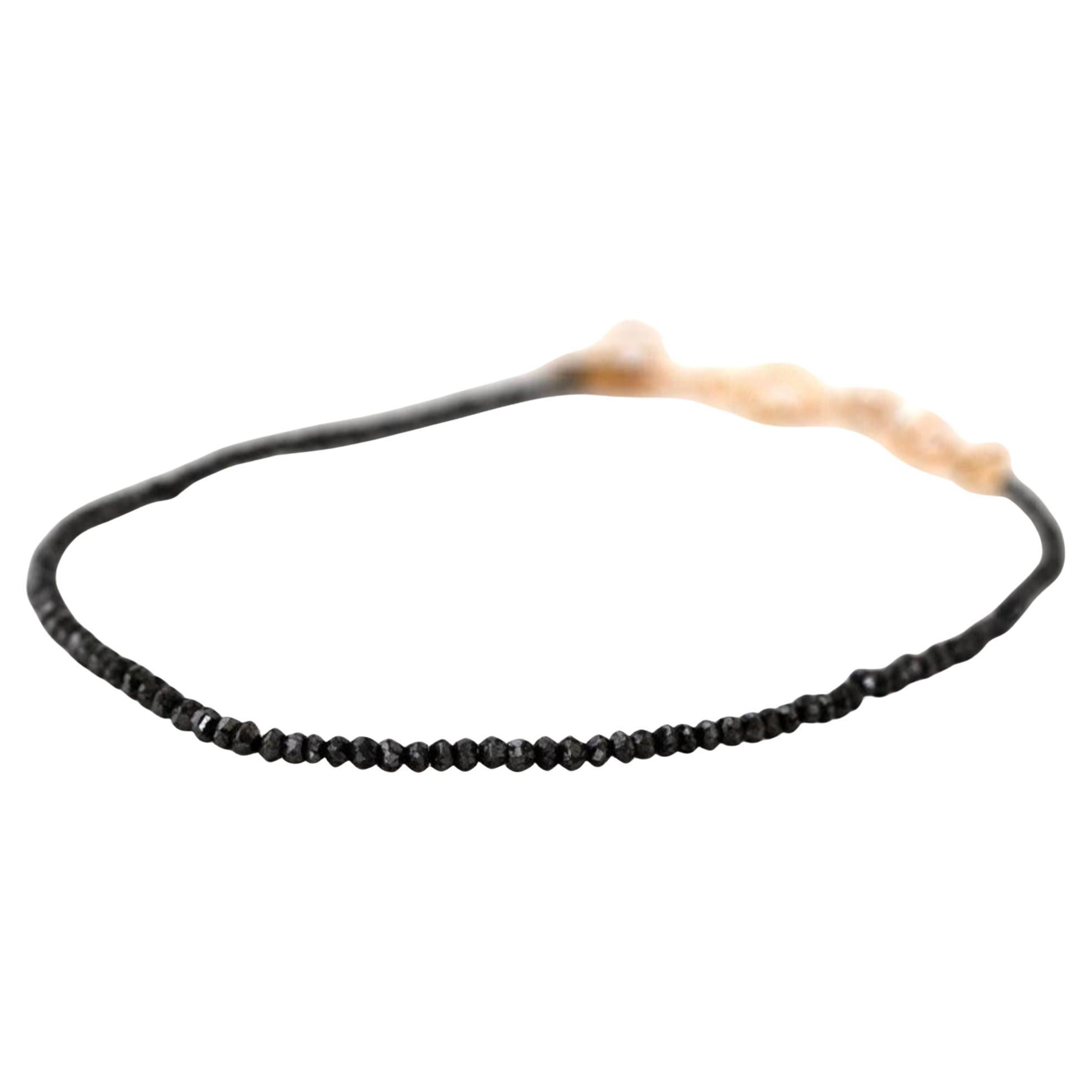 Bracelet de perles en diamant noir