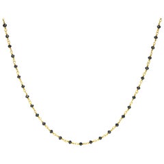 Black Diamond Beads in yellow gold 20 Karat gold Necklace