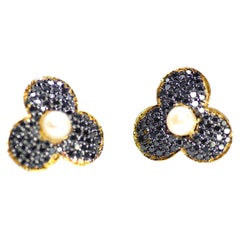 Black Diamond Bloom Earrings