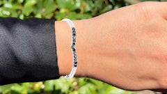 Bracciale con diamante nero da 2.26 carati in argento sterling