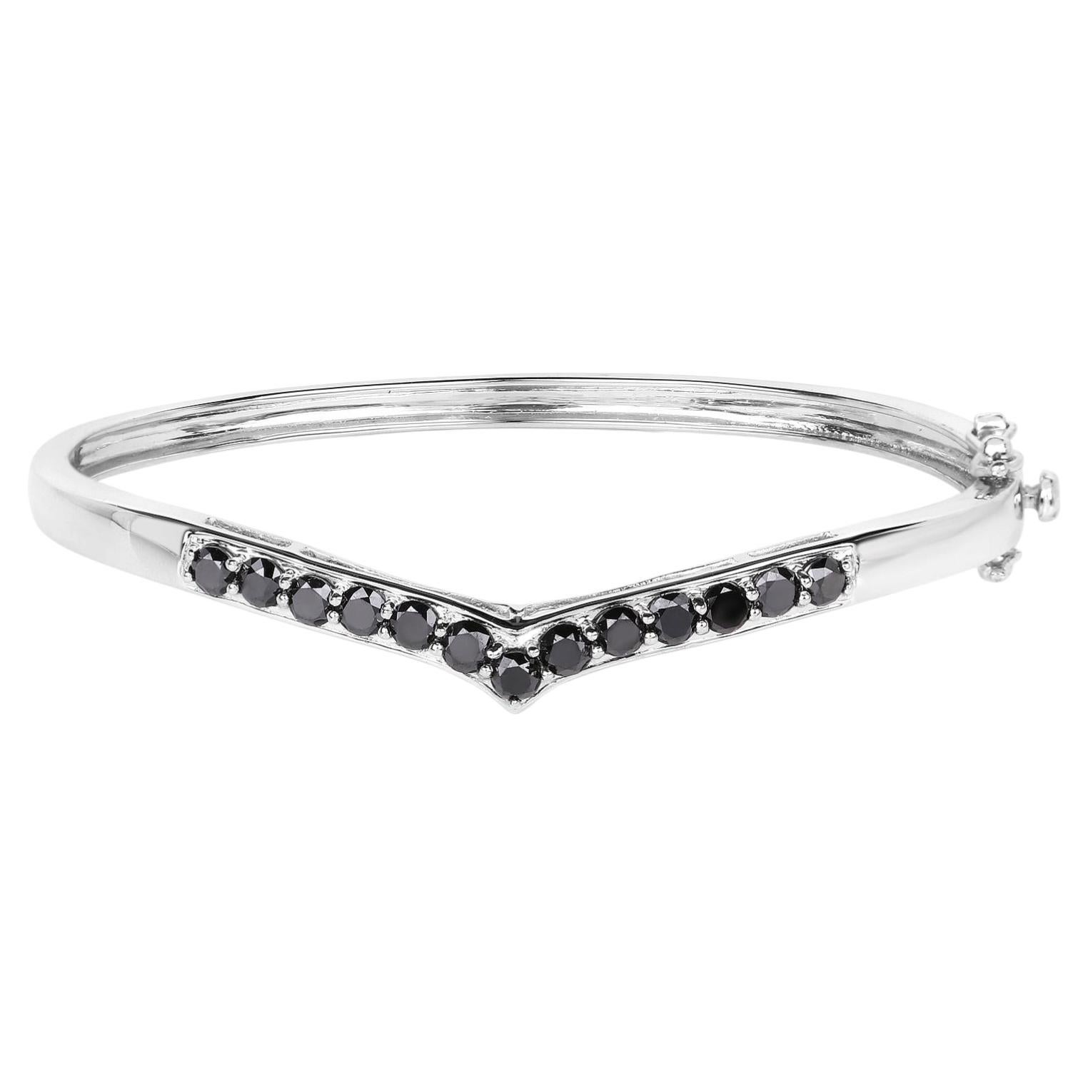 Black Diamond Bracelet 2.26 Carats Sterling Silver
