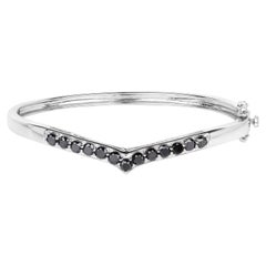 Bracciale con diamante nero da 2.26 carati in argento sterling