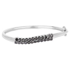 Black Diamond Bracelet 3.52 Carats Sterling Silver