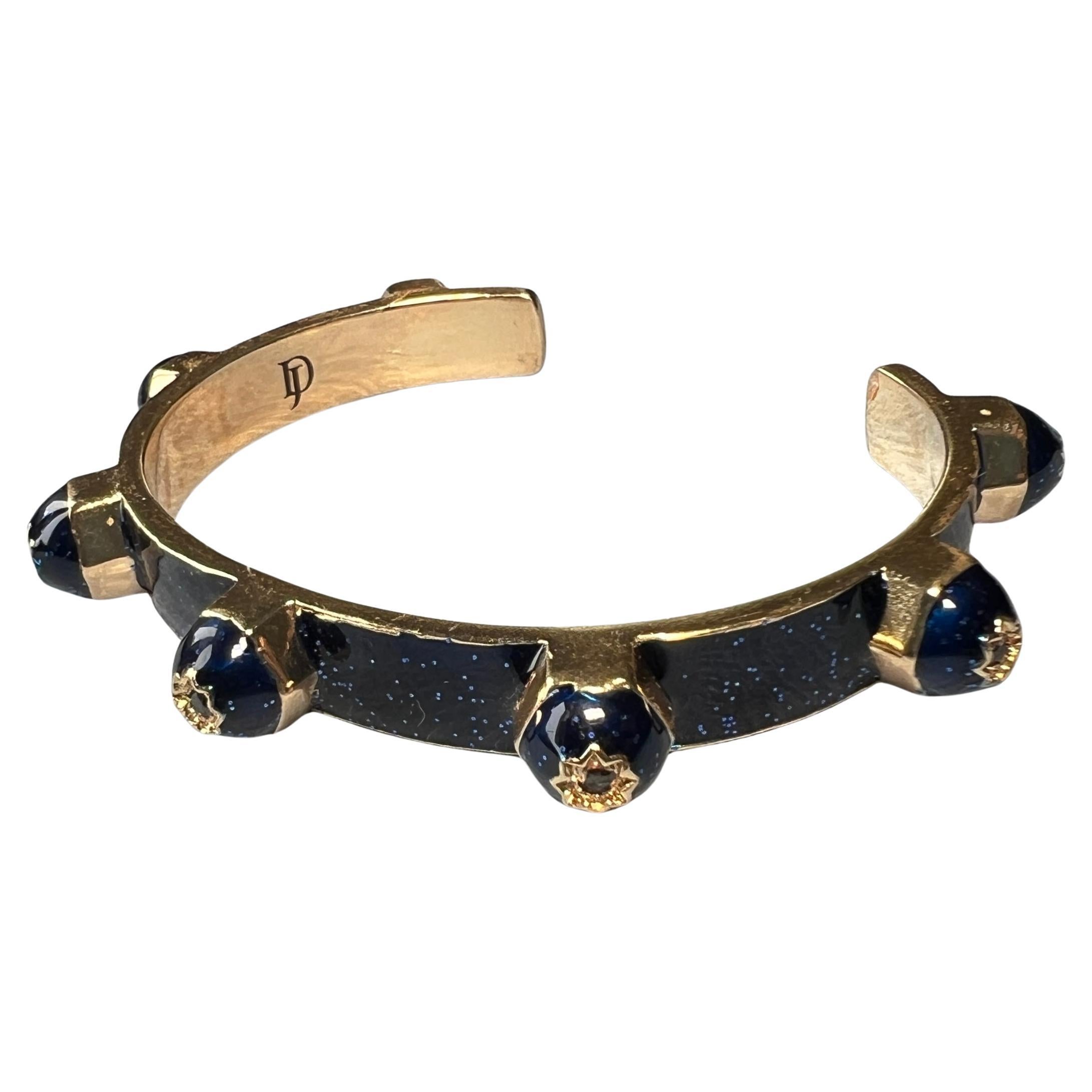 Bracciale con diamanti neri e smalto blu In condizioni Nuovo in vendita a Los Angeles, CA