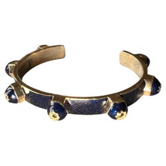 Black Diamond Bracelet Cuff Blue Enamel