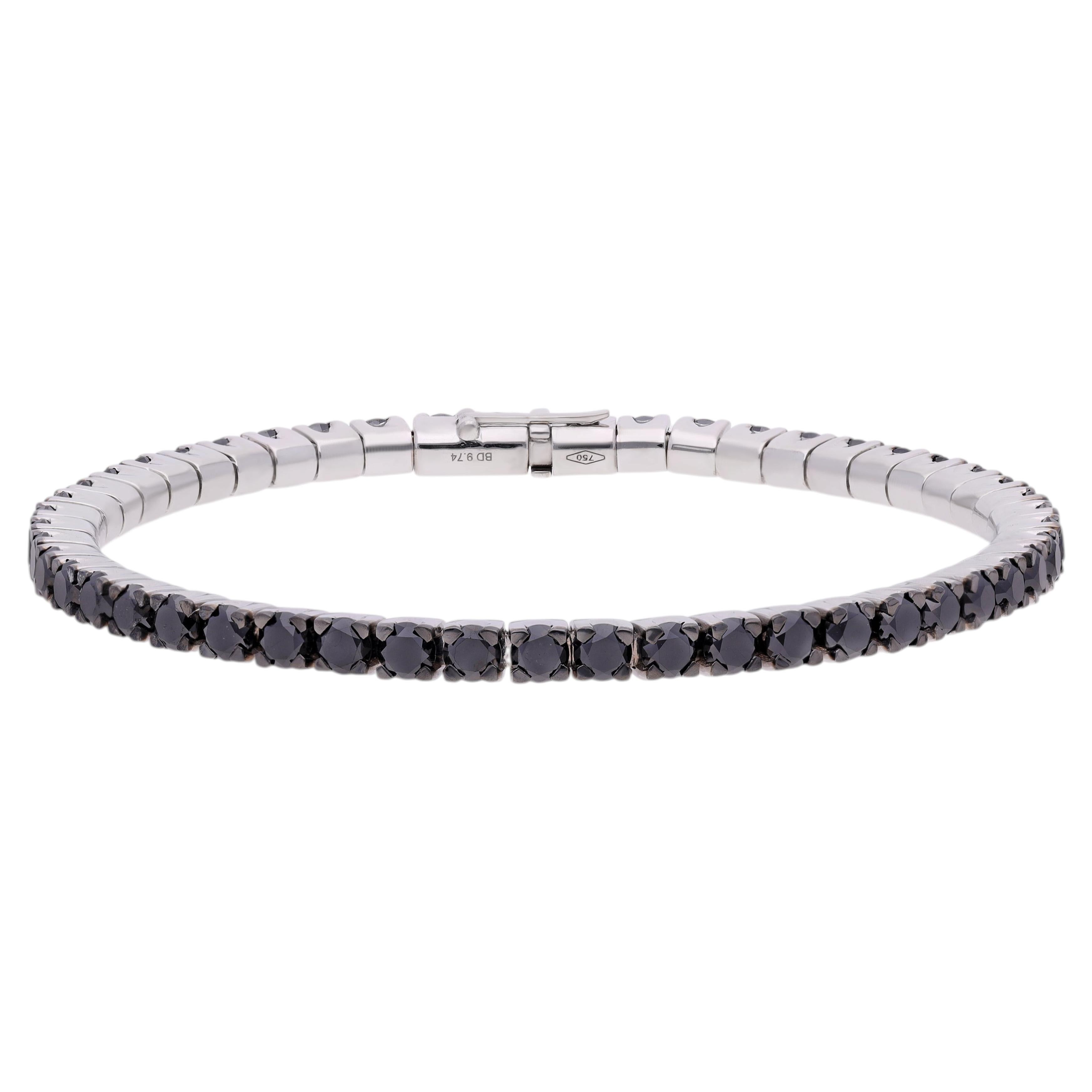 Black Diamond Bracelet Set in 18 Kt White Gold