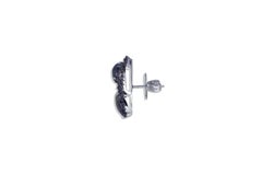 Black Diamond Brown Diamond Earrings in 18 Karat White Gold Setting