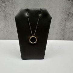 Black Diamond Circle Necklace 10K Yellow Gold 0.25ctw GH SI 18in
