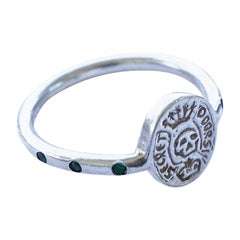 Bague Signet Crâne en diamant noir