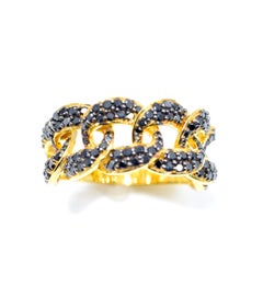 Black Diamond Cuban Ring