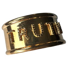 Bracelet manchette diamant noir "TRUTH" Laiton plaqué or J Dauphin