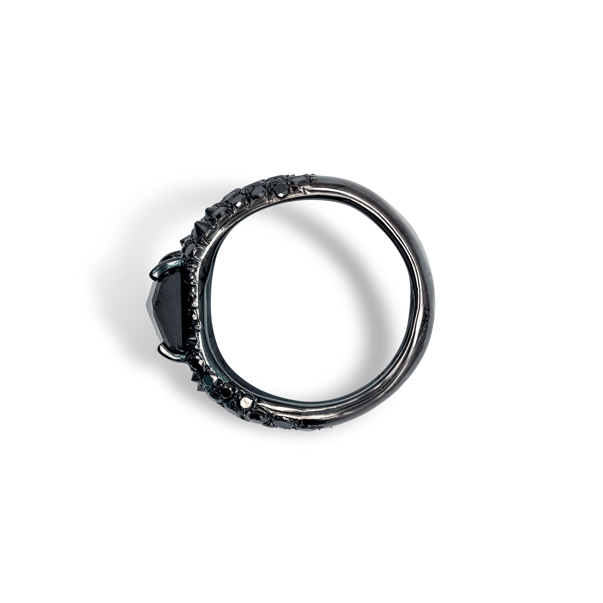 Black Diamond d'Avossa Man and Woman Ring 1