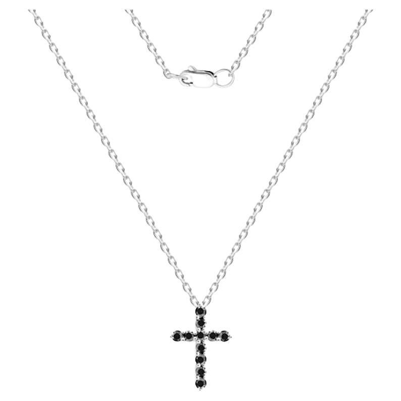 Black Diamond Diamond White 14K Gold Necklace for Her