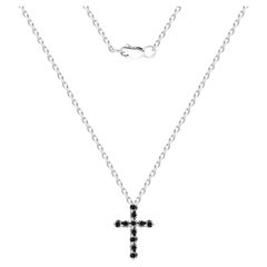 Black Diamond Diamond White 14K Gold Necklace for Her