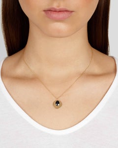 Black Diamond Disc Flutter Necklace by Allison Bryan