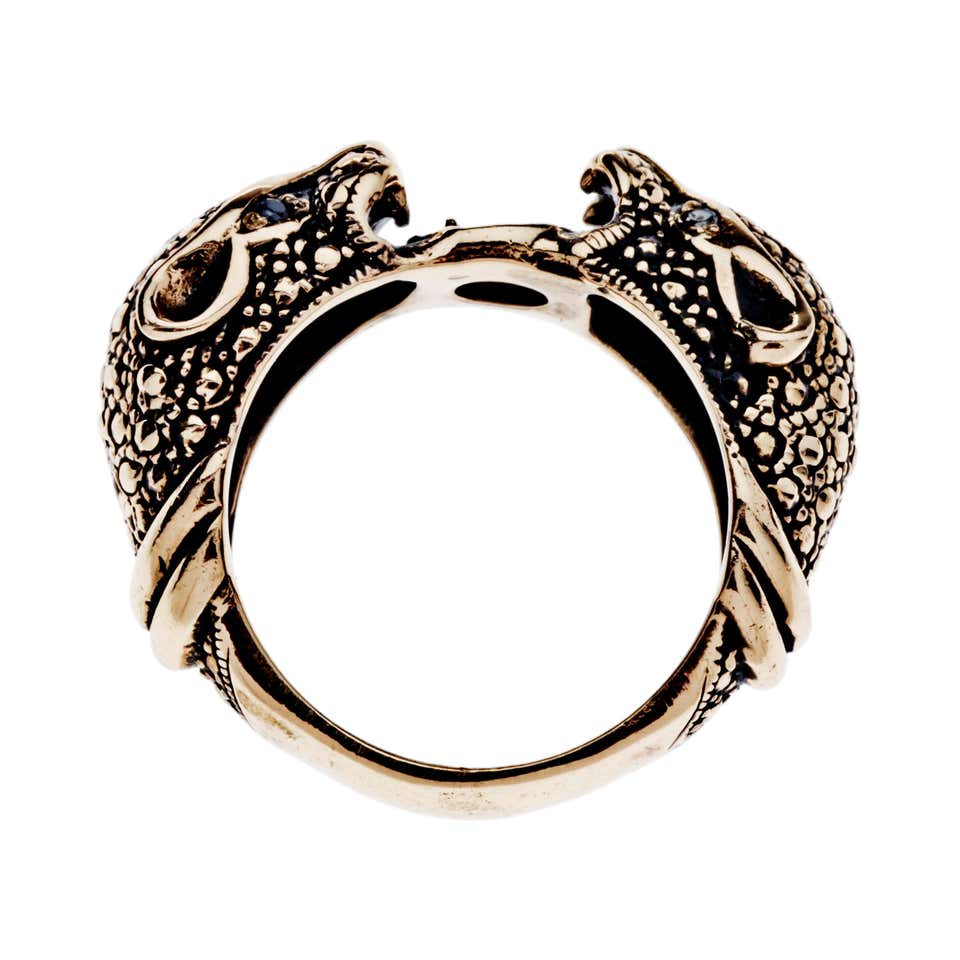 Black Diamond Jaguar Cocktail Ring Bronze Animal Ring J Dauphin For ...