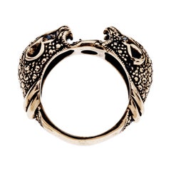 Jaguar Ring Black Diamond Cocktail Ring Bronze Animal J Dauphin