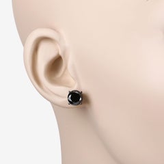 Black Diamond Earrings 4.9 Carats 14K White Gold