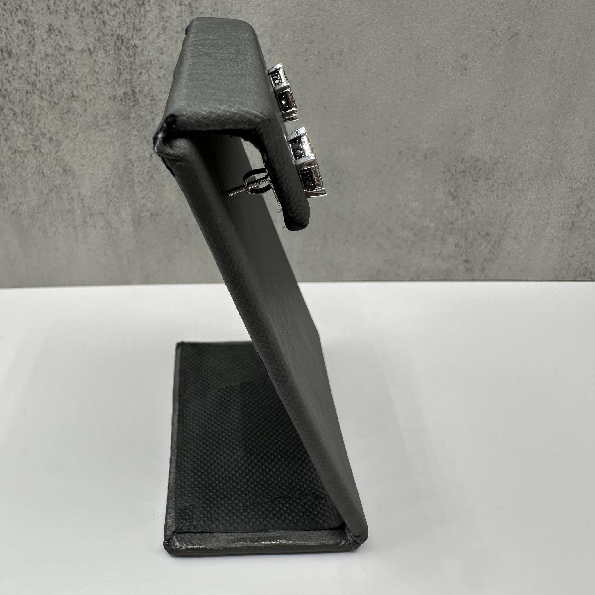 Round Cut Black Diamond Earrings in Sterling Silver – 1ctw, Threaded Backs, New For Sale