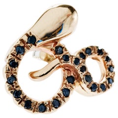 Orecchino a serpente in oro con diamante nero e smeraldo J DAUPHIN