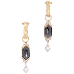 Black Diamond Empress II Drop Earrings in 18 Karat Gold