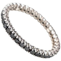 21st Century 18 Karat White Gold and Black Diamond Eternity Band 