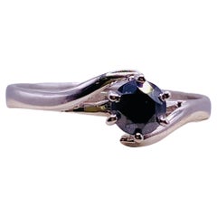 Black Diamond Gold Engagement Ring