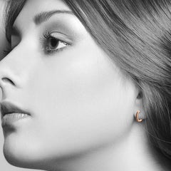 Black Diamond Gold Huggie Hoop Earrings