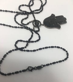 Black Diamond Hamsa Necklace